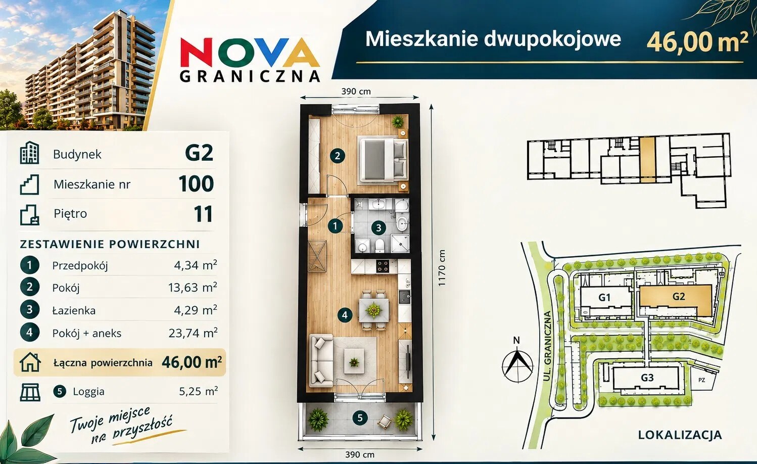 2 pokoje, mieszkanie na sprzedaż - ul. Graniczna, Rzeszów ODI/2544 — zdjęcie 11